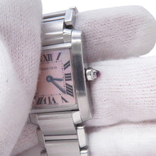 将图像加载到图库查看器中,CARTIER Tank Francaise SM H25mm×W20mm Stainless Steel Pink shell DialW51028Q3