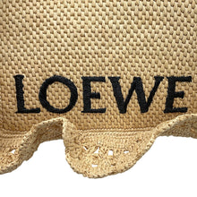 将图像加载到图库查看器中,LOEWE Font 2WAY Tote Bag Beige/BlackALF1B59X25 Raffia Leather Size Small