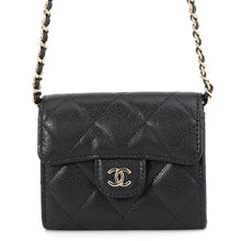 Load image into Gallery viewer, CHANEL Mini Chain Wallet Card Holder BlackAP0238-B10583-C3906 Caviar Leather