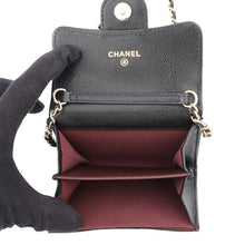 Load image into Gallery viewer, CHANEL Mini Chain Wallet Card Holder BlackAP0238-B10583-C3906 Caviar Leather
