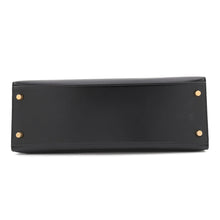 将图像加载到图库查看器中,HERMES Kelly Sellier Black Box Calf Leather Size 32
