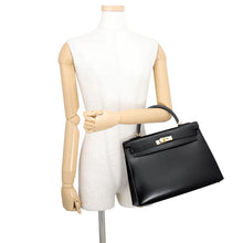将图像加载到图库查看器中,HERMES Kelly Sellier Black Box Calf Leather Size 32