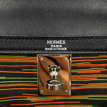 Load image into Gallery viewer, HERMES Kelly Sellier Black/Orange/Green Vibrato Gulliver Size 28