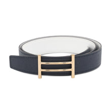 将图像加载到图库查看器中,HERMES Rider Belt Size 90 Caban/White Epsom