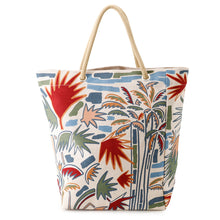 Load image into Gallery viewer, HERMES Peach Bag Palm Tree Khaki/Groseille/Ciel Cotton