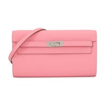 将图像加载到图库查看器中,HERMES Kelly wallet to go Rose Confetti Epsom