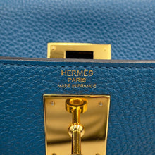 Load image into Gallery viewer, HERMES Kelly Retourne Blue de Galice Togo Leather Size 28