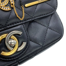 Load image into Gallery viewer, CHANEL Matelasse Flap ChainShoulder Bag BlackAS2979-B07261-94305 Lambskin Faux Pearl Rhinestone Size 18