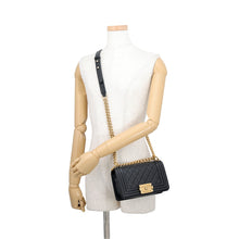 Load image into Gallery viewer, CHANEL Boy Chanel ChainShoulder Bag BlackA67085 Caviar Leather Size Small