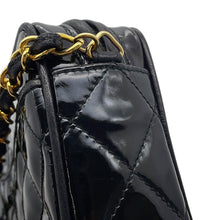 Load image into Gallery viewer, CHANEL Matelasse fringed chain shoulder bag Black Patent Leather