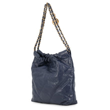将图像加载到图库查看器中,CHANEL CHANEL22 ChainShoulder Bag NavyAS3260 Shiny Calf Leather Size Small