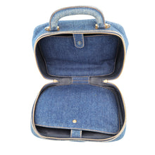 将图像加载到图库查看器中,CHANEL CC Logo 2-Way Vanity Bag BlueA07061 Denim