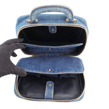 将图像加载到图库查看器中,CHANEL CC Logo 2-Way Vanity Bag BlueA07061 Denim