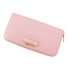 Load image into Gallery viewer, MIUMIU Ribbon Long Wallet Pink Leather