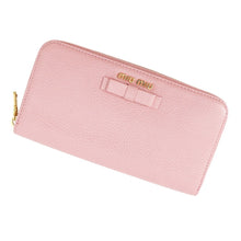 Load image into Gallery viewer, MIUMIU Ribbon Long Wallet Pink Leather