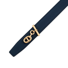 将图像加载到图库查看器中,HERMES Yachting Chaine d'Ancre Belt Size 85 Black/Blue Nuit Swift Leather Togo Leather