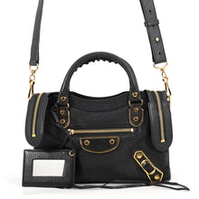 Load image into Gallery viewer, BALENCIAGA Classic Metallic Edge Mini City 2-Way Bag Black390160 Leather