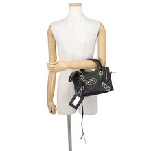 Load image into Gallery viewer, BALENCIAGA Classic Metallic Edge Mini City 2-Way Bag Black390160 Leather