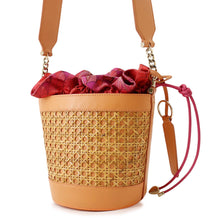 Load image into Gallery viewer, BVLGARI Serpenti Forever Bucket Bag Orange Calf Leather Rattan