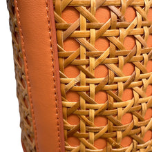 Load image into Gallery viewer, BVLGARI Serpenti Forever Bucket Bag Orange Calf Leather Rattan