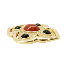 Load image into Gallery viewer, Dior Rhinestone Brooch Black/Red Metal Rhinestone