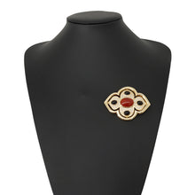 Load image into Gallery viewer, Dior Rhinestone Brooch Black/Red Metal Rhinestone