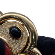 Load image into Gallery viewer, Dior Rhinestone Brooch Black/Red Metal Rhinestone