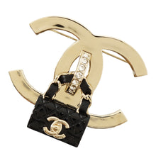 Load image into Gallery viewer, CHANEL Brooch bag motifABA011 Gold Plated Rhinestone