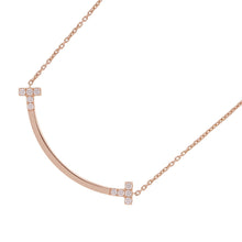 Load image into Gallery viewer, TIFFANY&Co. T Smile Necklace Size Medium74957218 18K Pink Gold