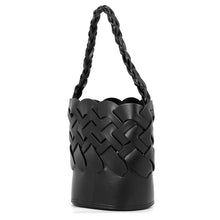 将图像加载到图库查看器中,PRADA Woven Shoulder Bag Black1BE049 Leather