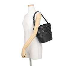 将图像加载到图库查看器中,PRADA Woven Shoulder Bag Black1BE049 Leather
