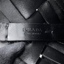 将图像加载到图库查看器中,PRADA Woven Shoulder Bag Black1BE049 Leather