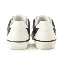 Load image into Gallery viewer, LOUIS VUITTON Sneakers Black/White/Silver Leather Canvas Size 5