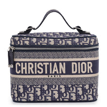Load image into Gallery viewer, Dior Travel Vanity Oblique Embroidery Navy/GrayS5480VRIW Canvas Size Medium