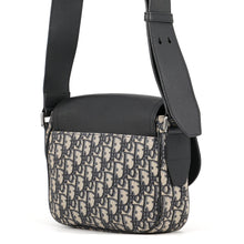 Load image into Gallery viewer, Dior Oblique Saddle Shoulder Bag Black/Navy Leather Canvas Size Mini