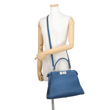 Load image into Gallery viewer, FENDI Peekaboo Selleria 2WAYHandbag Blue8BN226 Leather