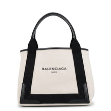 将图像加载到图库查看器中,BALENCIAGA Navy Kabas Natural/Black339933 Canvas Leather Size S
