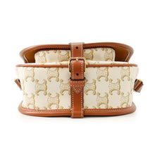 将图像加载到图库查看器中,CELINE Folco Triomphe Shoulder Bag White/Brown PVC Calf Leather Size Medium