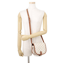 将图像加载到图库查看器中,CELINE Folco Triomphe Shoulder Bag White/Brown PVC Calf Leather Size Medium