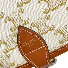 将图像加载到图库查看器中,CELINE Folco Triomphe Shoulder Bag White/Brown PVC Calf Leather Size Medium