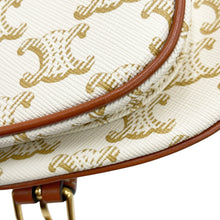 Load image into Gallery viewer, CELINE Folco Triomphe Shoulder Bag White/Brown PVC Calf Leather Size Medium
