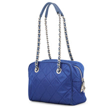Load image into Gallery viewer, PRADA Triangle Logo Quilted Shoulder Bag Blue1BB072 Nylon