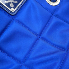 将图像加载到图库查看器中,PRADA Triangle Logo Quilted Shoulder Bag Blue1BB072 Nylon