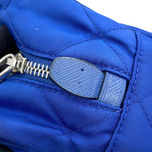 将图像加载到图库查看器中,PRADA Triangle Logo Quilted Shoulder Bag Blue1BB072 Nylon