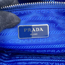 将图像加载到图库查看器中,PRADA Triangle Logo Quilted Shoulder Bag Blue1BB072 Nylon