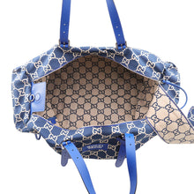 Load image into Gallery viewer, GUCCI Maxi GG Duffle Bag Blue/Beige767935 FACUB 8447 Nylon Leather