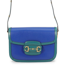 Load image into Gallery viewer, GUCCI Horsebit1955 Shoulder Bag Blue/Turquoise602204 1DBAG 8381 Leather Size Small
