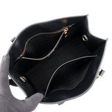 将图像加载到图库查看器中,PRADA Embossed Logo Handbag Black1BA335 Saffiano LeatherLeather