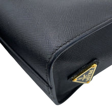 将图像加载到图库查看器中,PRADA Embossed Logo Handbag Black1BA335 Saffiano LeatherLeather