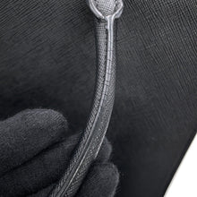 将图像加载到图库查看器中,PRADA Embossed Logo Handbag Black1BA335 Saffiano LeatherLeather